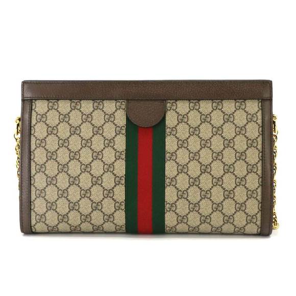 GUCCI Ophidia GG Supreme Medium Shoulder Bag Leather Beige Brown 503876 - Picture 2 of 10